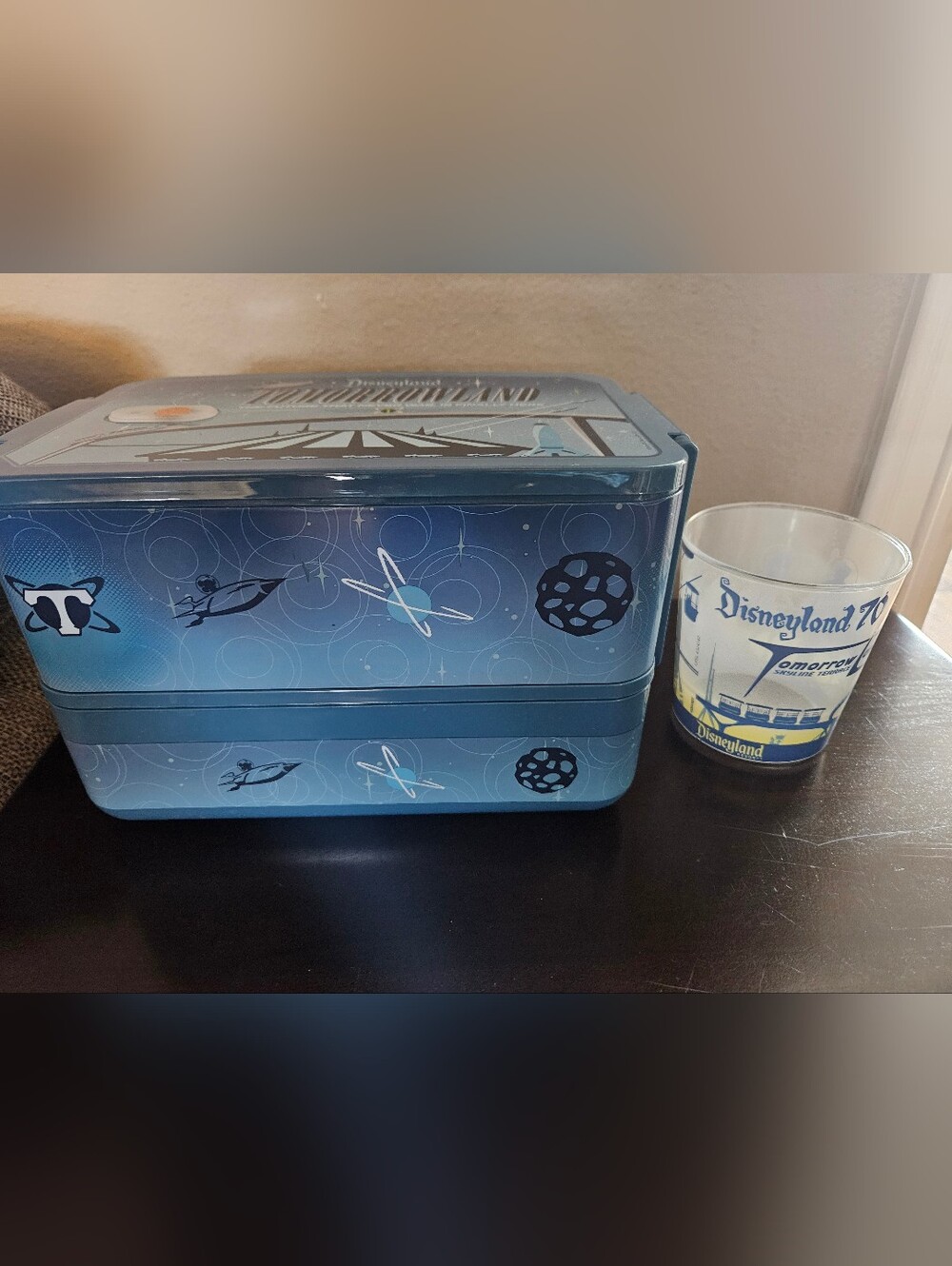 Disneyland 70 Tomorrowland Skyline Terrace Souvenir Plastic Tumbler & Bento Box